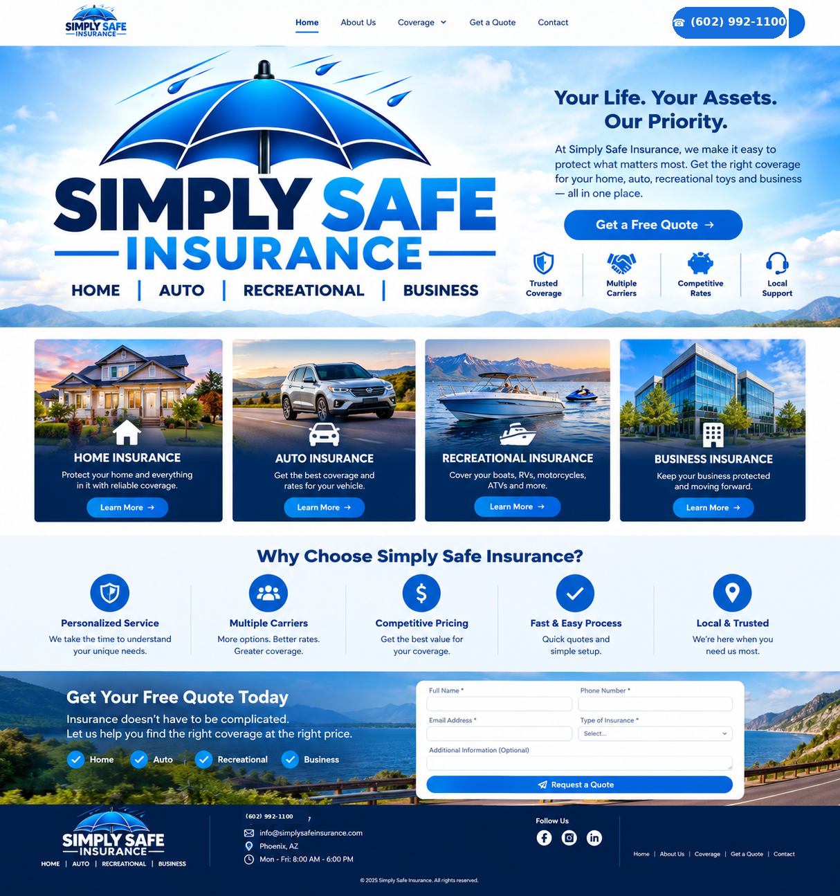 Simply Safe Insurance homepage